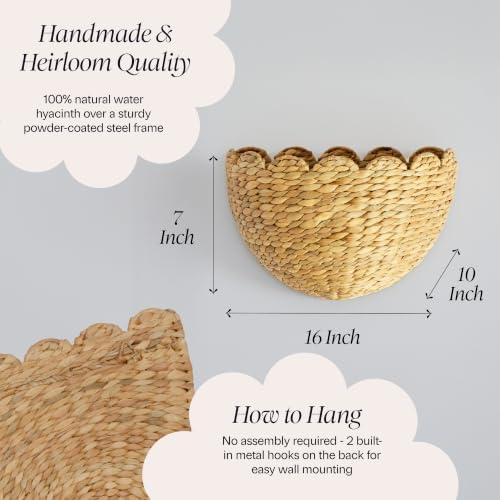 BEBE BASK Scalloped Wicker Wall Basket - Image 5