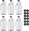 Fastrack 6-Pack Half-Gallon Glass Jug Set w/12 Polyseal Caps & Black Jar by FASTRACK
