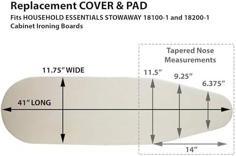 Household Essentials Stow Away® Tabletop Ironing Board Cover, 100% Cotton Cover - Image 2