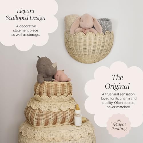 BEBE BASK Scalloped Wicker Wall Basket - Image 3
