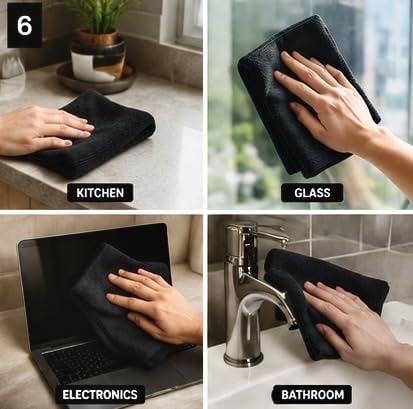 Premium Microfiber Cleaning Towels, 16 x 16 Inch, 400 GSM, Ultra Soft, - Image 6