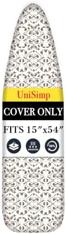 UniSimp Ironing Board Cover and Pad 15"x54" Extra Thick Natural Cotton by UniSimp