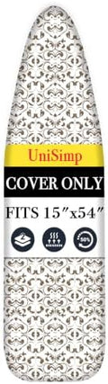 UniSimp Ironing Board Cover and Pad 15"x54" Extra Thick Natural Cotton by UniSimp
