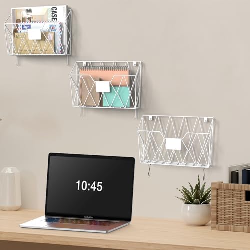 YBING Wall File Organizer 6 Pack Mesh Wire Hanging File Holder - Image 5