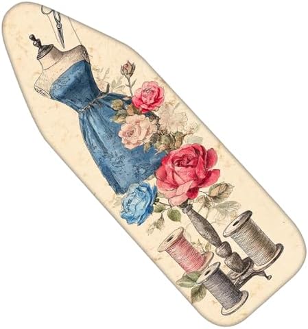 Nuxovilar Vintage Sewing Floral Ironing Board Cover 18x49 Polyester by Nuxovilar