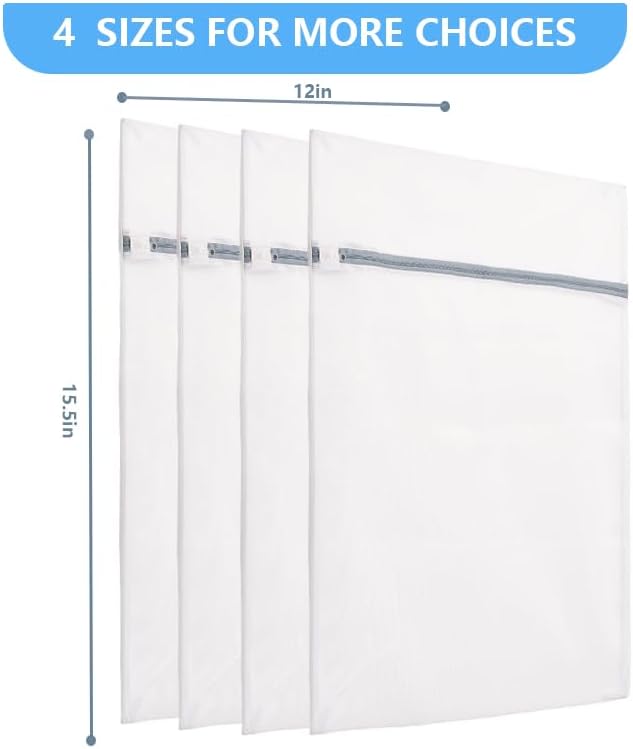 4 Pack Mesh Laundry Bags for Delicates, Medium Wash Bags for Laundry, Durable - Image 2