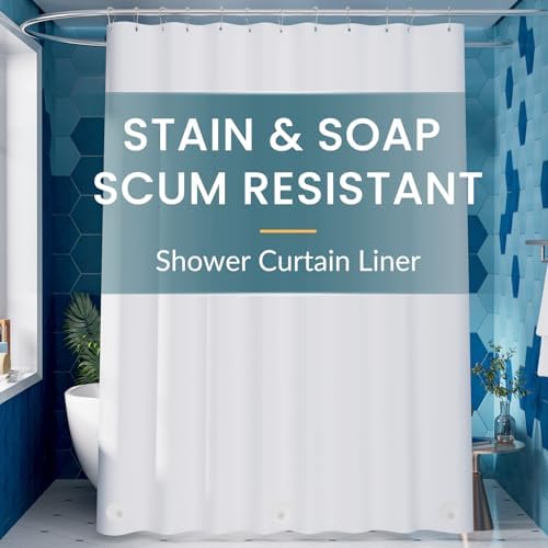 Titanker White Shower Curtain Liner 72 x 84 Extra Long Shower Liner Plastic by Titanker
