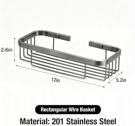 Corner Shower Caddy, 201 Stainless Steel Bathroom Shelf Organizer, Wall Mounted - Image 2