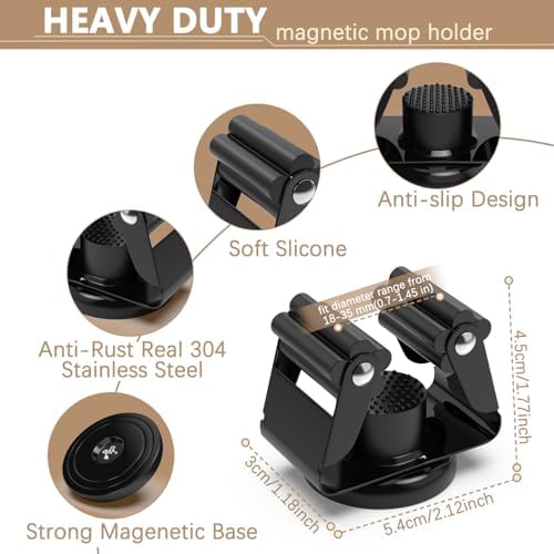 3-H 4 Pack Magnetic Broom Holder - Image 2