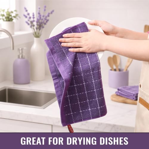 Kitinjoy 100% Cotton Terry Kitchen Dish Cloths, 12”x 12” - Image 5