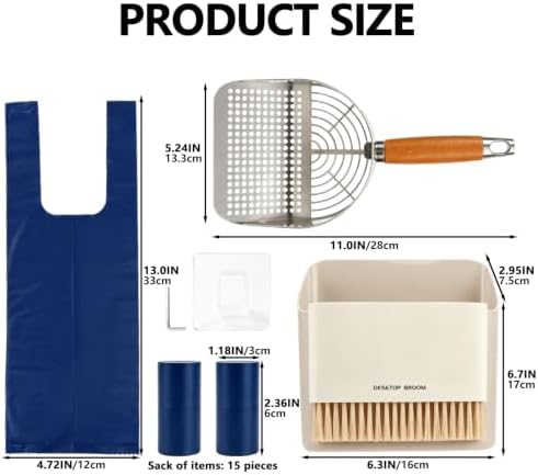 Cat Litter Scoop with Holder, 4‑in‑1 304 Stainless Steel Rust‑Proof Litter - Image 3