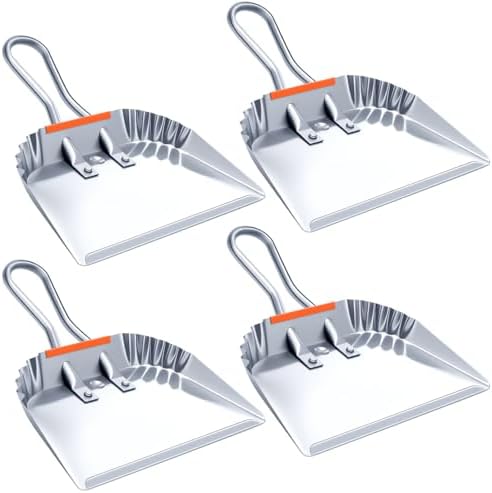 Mumufy 4 Pack 12" Heavy Duty Metal Dustpan by Mumufy