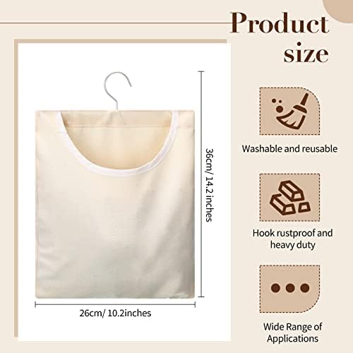 Eccliy 2 Pcs Canvas Clothes Pin Bag, Clothespin Holder Outdoor - Image 2