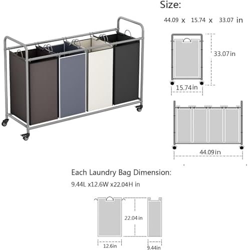 LINZINAR 4 Bags Laundry Hamper - Image 6
