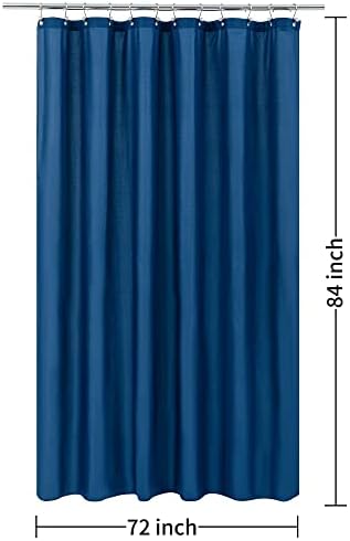 ALYVIA SPRING Extra Long Waterproof Fabric Shower Curtain Liner Navy - Image 7