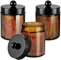 3PC Farmhouse Decor Qtip Holder Apothecary Jars Bathroom Vanity Storage by Komashr