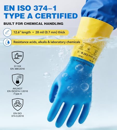 antools Neoprene and Rubber Blend Heavy-Duty Chemical Gloves, Protective - Image 2