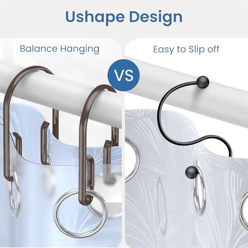 Bronze Shower Curtain Hooks Rings，Double Sided Shower Curtain Hooks Rust - Image 2