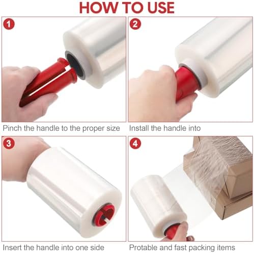 Jutom 16 Pcs Mini Stretch Film Industrial Shrink Wrap Roll Plastic Film - Image 4