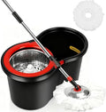 Spin Mop and Bucket with Wringer Set, 360°Rotating Head Mop Bucket System by BOP