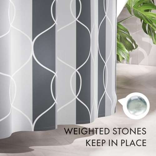 AmazerBath Shower Curtain Grey-Purple, Geometric Multi Color Block Cloth Shower - Image 6