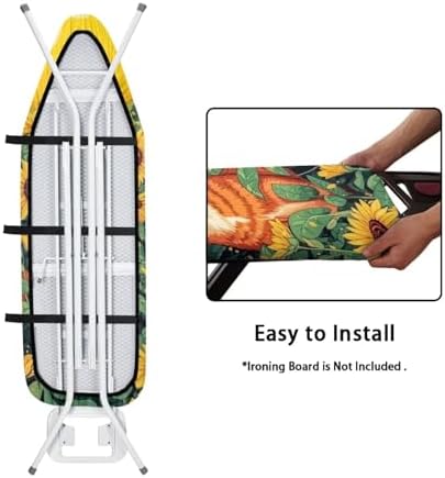 Ironing Board Cover, Cat Sunflower 15x54 Inch Standard Ironing Board Cover - Image 4