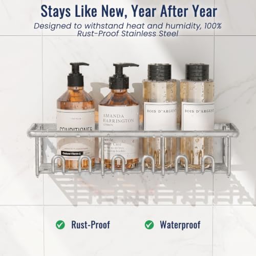 8 Pack Adhesive Large Capacity No-Drilling Shower Caddy - Image 2