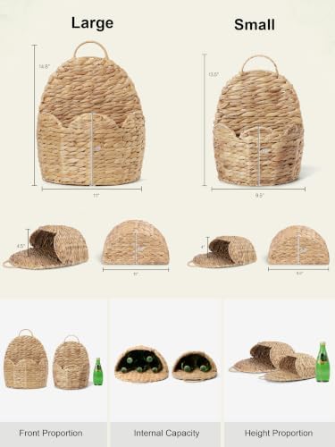 2 PC Door Basket Scalloped Hanging Storage Basket, Water Hyacinth Woven Wall - Image 2