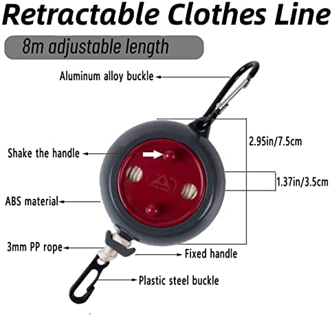 Qihengzhijia Portable Travel Clothesline, Adjustable 32FT/10M Camping - Image 4