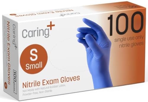 Caring Nitrile Exam Gloves, Powder-Free, Disposable Gloves by Caring