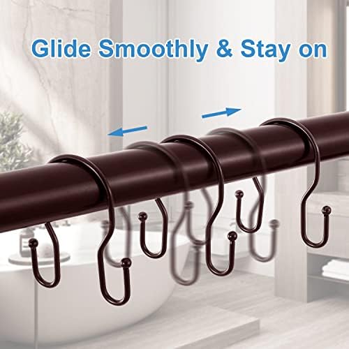 24 Pack Double Shower Curtain Hooks Rings, TENOVEL Double Sided Shower Curtain - Image 4