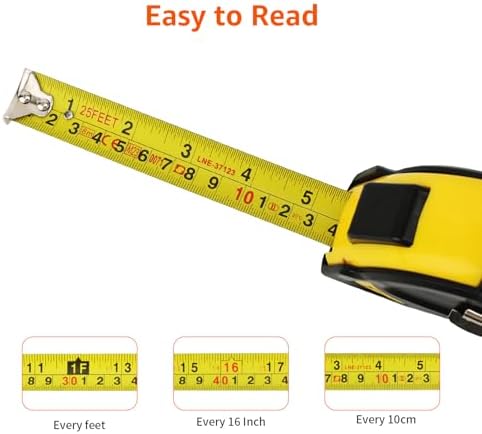 Amazon Basics Self-Locking Tape Measure, Accurate Dual Scale inch/metric - Image 2