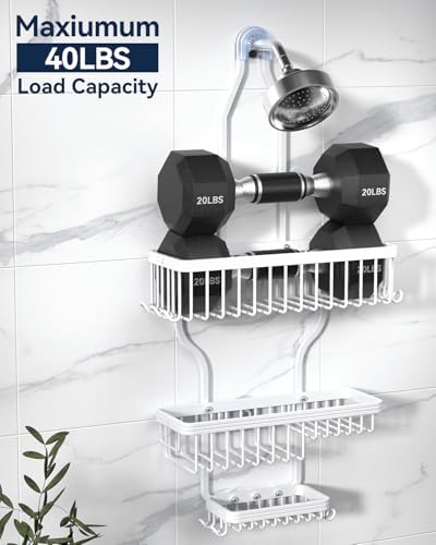 YASONIC Never Rust Shower Caddy Hanging, Aluminum Shower Racks - Image 4