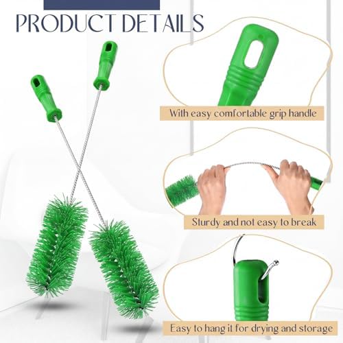 Baderke 2 Pcs Drain Brush Pipe Cleaning Tube Brush, 19.7 x 2.4 Inch - Image 3