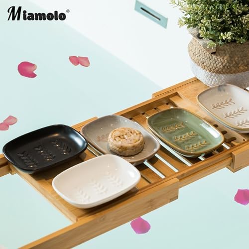 Miamolo Ceramic Soap Dish for Bathroom Sink, Bar Soap Holder Soap-Saving - Image 7
