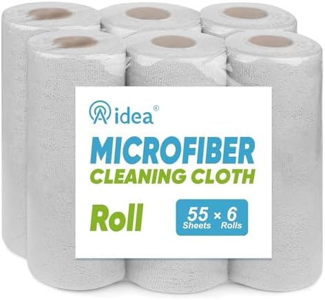 AIDEA Microfiber Cleaning Cloth 330 Sheets 6 Roll, Cleaning Rags 11×9" by AIDEAHOME