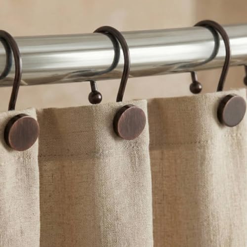 Vintage Bronze Shower Curtain Hooks: Rust Proof Metal Curtain Rings - Image 2