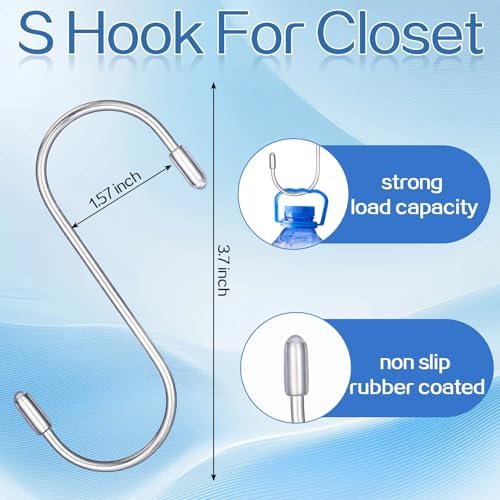 Moxweyeni 32 Pcs Hook 16 Boot Hanger Clips 16 S Hooks Non Slip Rubber Laundry - Image 3