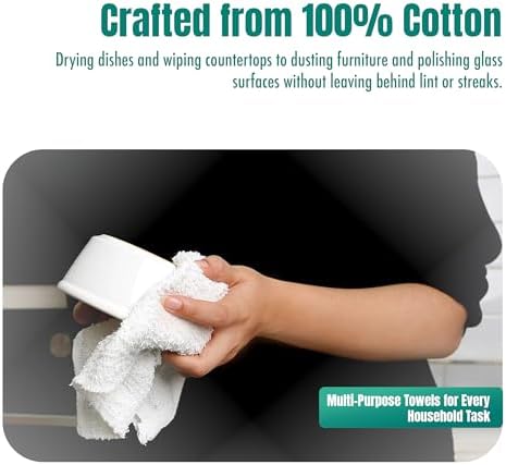 ZUPERIA Terry Towels Pack of 120 100% Cotton Terry Barmop Towels - Image 3