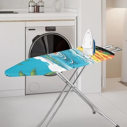 GLENLCWE Hawaiian Palm Blue Sky Ocean Ironing Board Cover and Pad, 15x54 Inch - Image 2