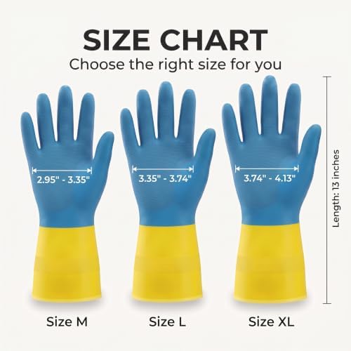 Neoprene Latex Blend Chemical Gloves, Heavy Duty Rubber Gloves, 20 Mil Thick - Image 4