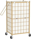 WOWLIVE Rolling Laundry Basket, Metal Wire Frame Laundry Hamper by WOWLIVE