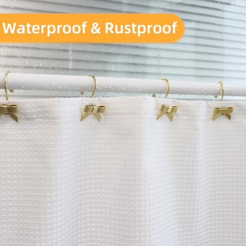 Decorative Shower Curtain Hooks, Luxury Bowknot Shower Curtain Rings, Modern - Image 3