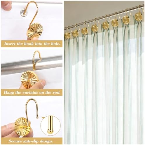 Metal Shower Curtain Hooks, Rust-Resistant Hooks - Image 6