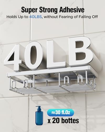 Shower Caddy 7 Pack, Adhesive Bathroom Shower Organizer - Image 4