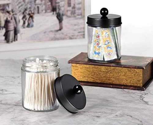 Amolliar Apothecary Jar Qtip Holder w/Metal Lid Glass - Image 4