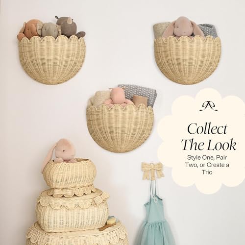 BEBE BASK Scalloped Wicker Wall Basket - Image 4