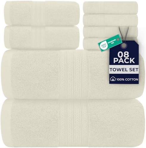 DAN RIVER 8 Piece Luxury Bath Towels by DanRiver