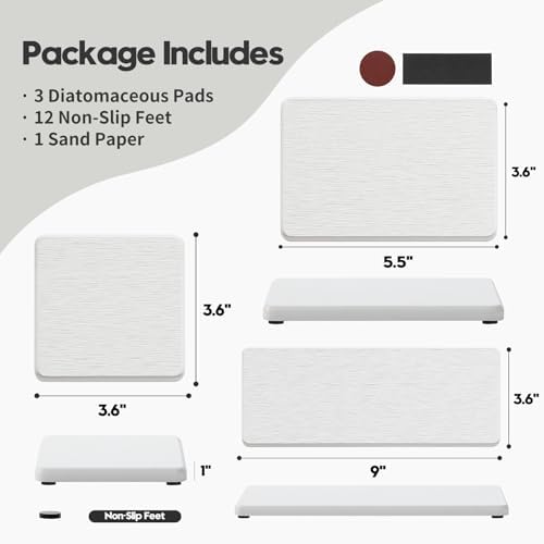 Razborci 3PCS Bathroom Sink Vanity Trays, Quick Stone Drying Mat Dish Soap - Image 3