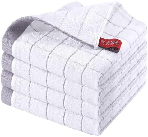 Homaxy 100% Cotton Terry Kitchen Dish Cloths, 4 Pack by Homaxy